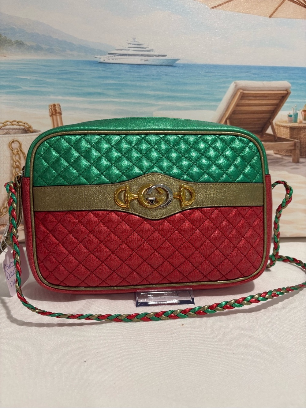 Authentic Gucci Trapuntata Metallic Matelassé Crossbody Bag w/ Certificate - Picture 2 of 16